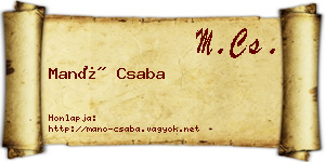 Manó Csaba névjegykártya
