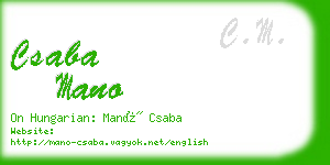 csaba mano business card